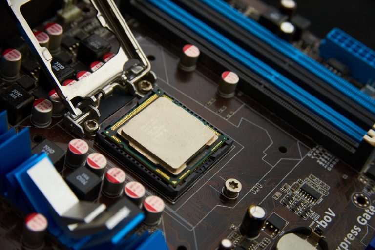 Close-up of a computer motherboard