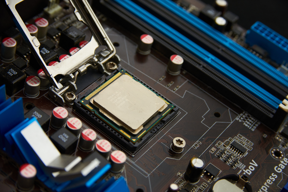 Close-up of a computer motherboard